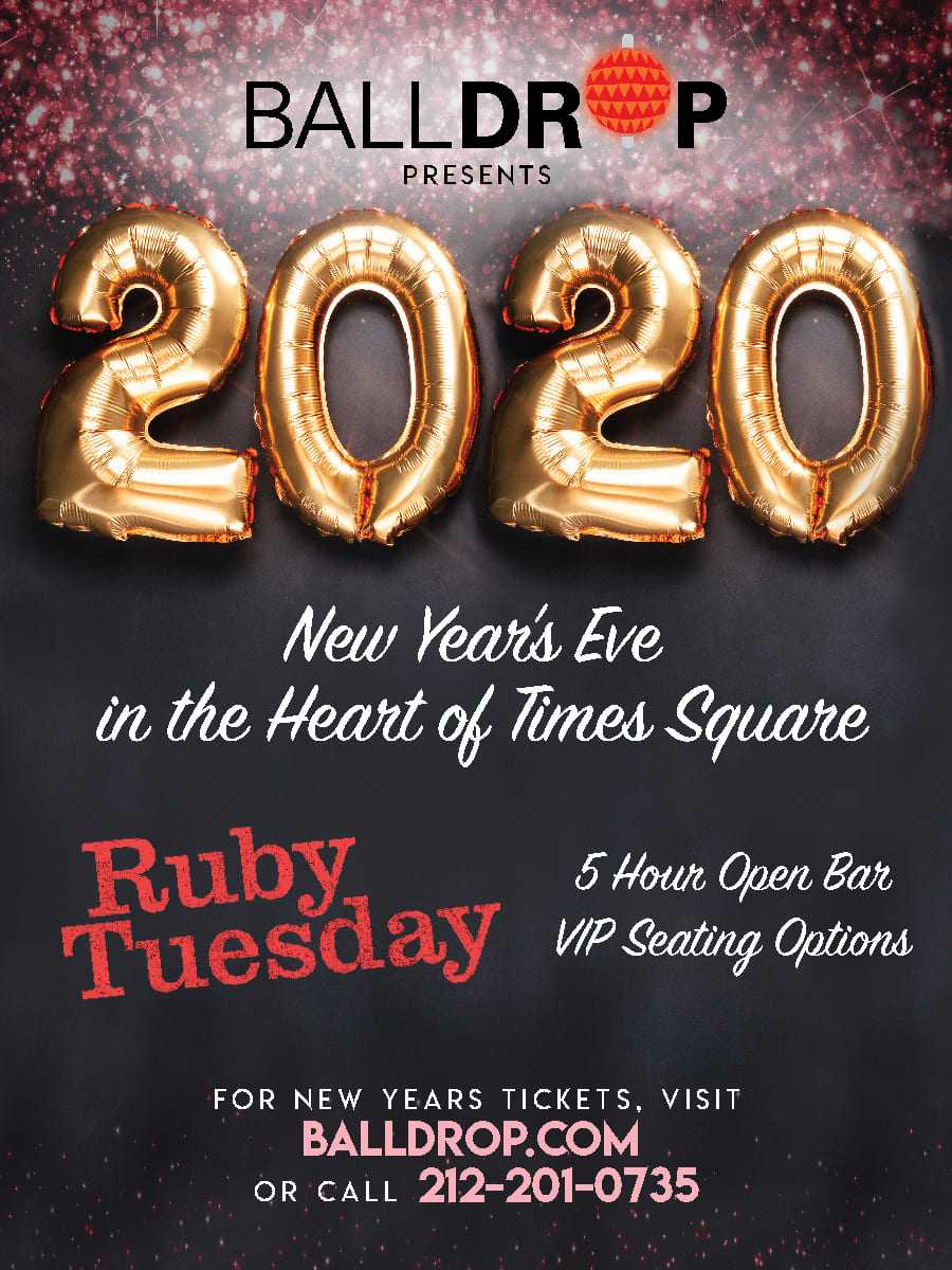 Times Square New Years Eve at Ruby Tuesday NYC NYC New Years Eve 2019