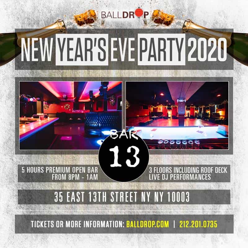 Times Square New Years Eve at Bar 13 NYC | NYC New Years Eve 2023