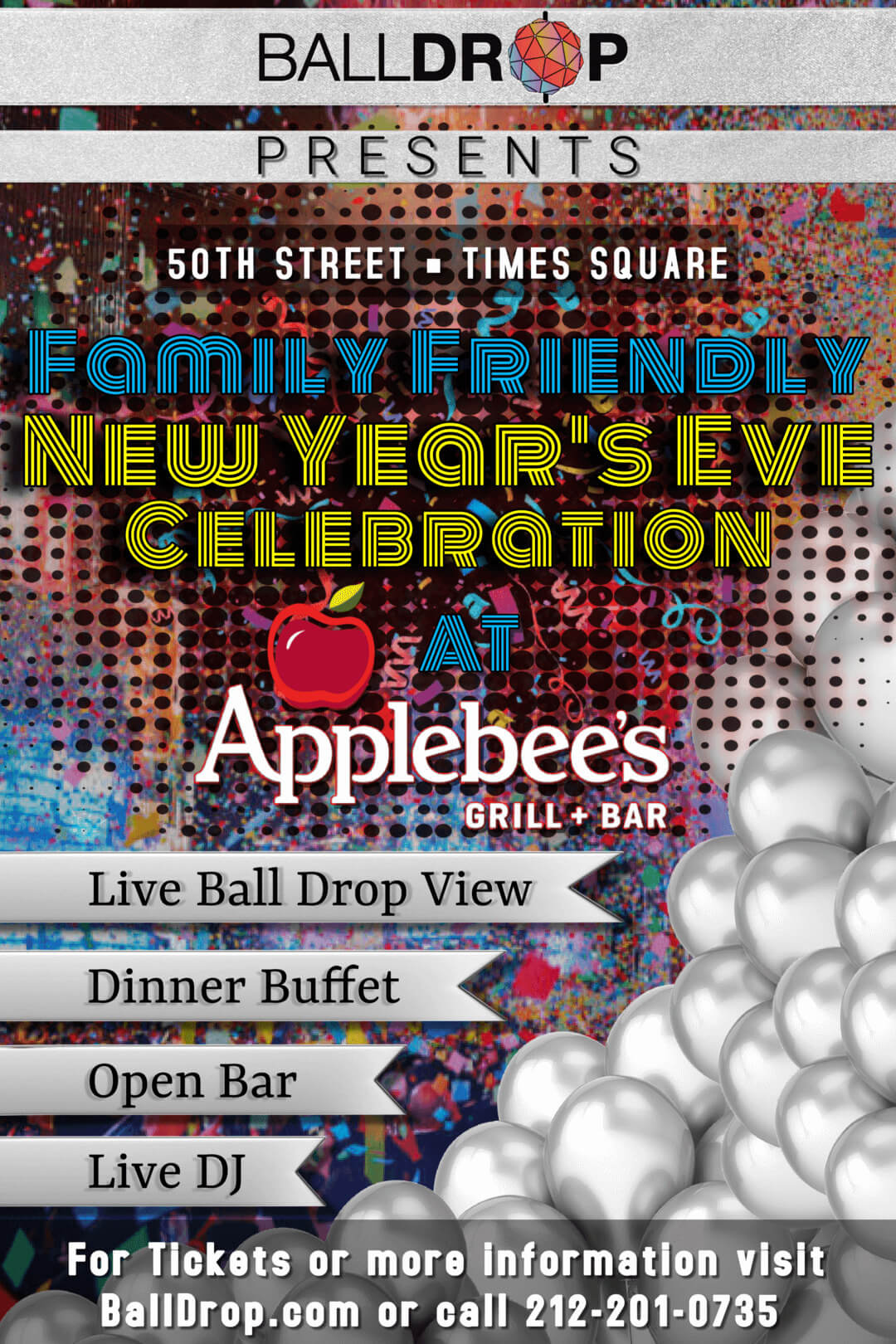 Applebee's NYC Times Square New Years Eve 2024
