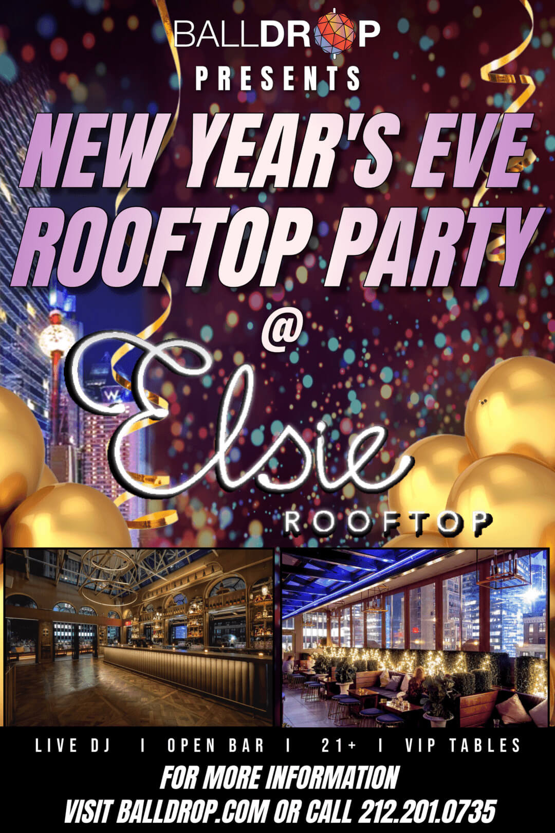 Times Square New Years Eve at Elsie Rooftop NYC NYC New Years Eve 2025