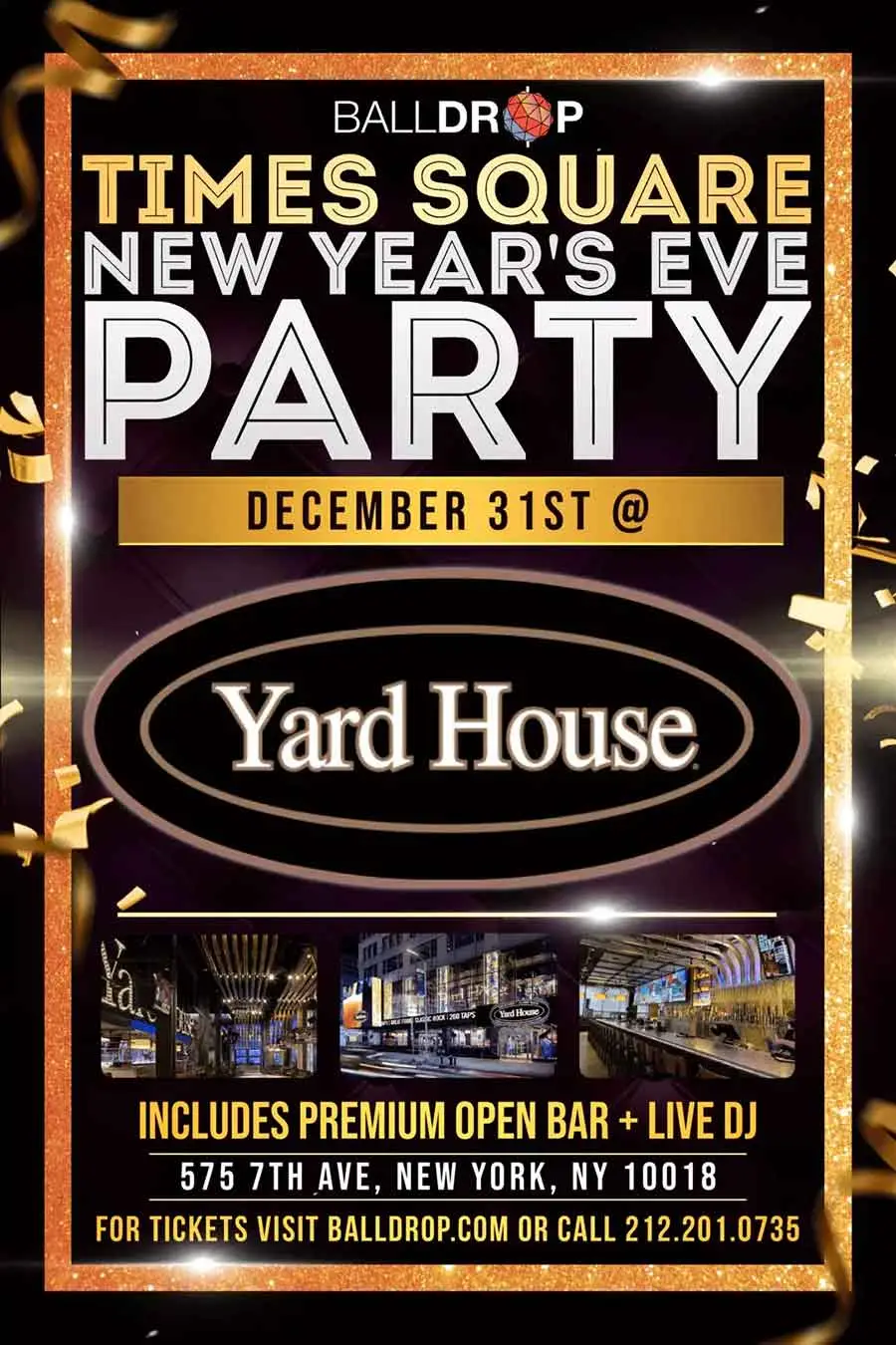 Times Square New Years Eve at Yard House NYC Times Square NYC New