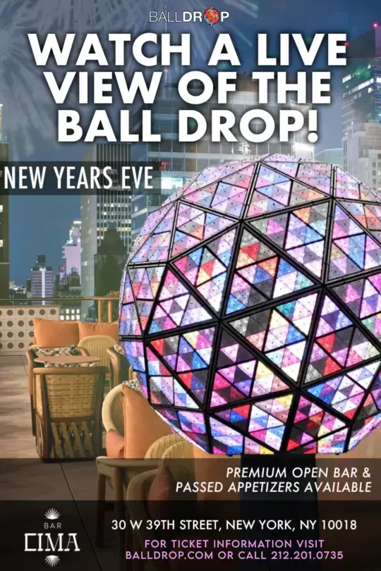 Times Square New Years Eve at Bar Cima Rooftop NYC | NYC New