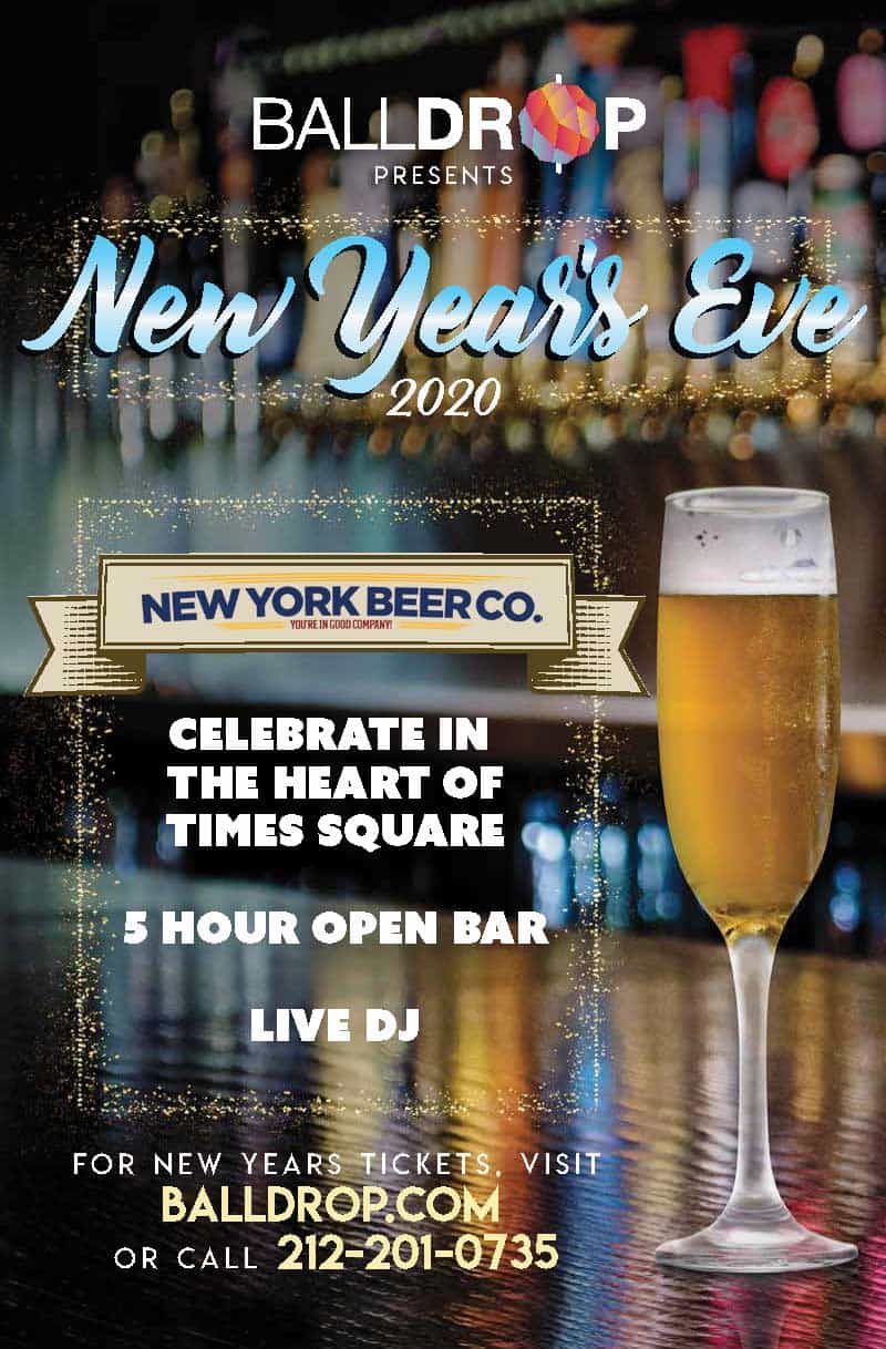 Times Square New Years Eve at New York Beer Company NYC New Years Eve