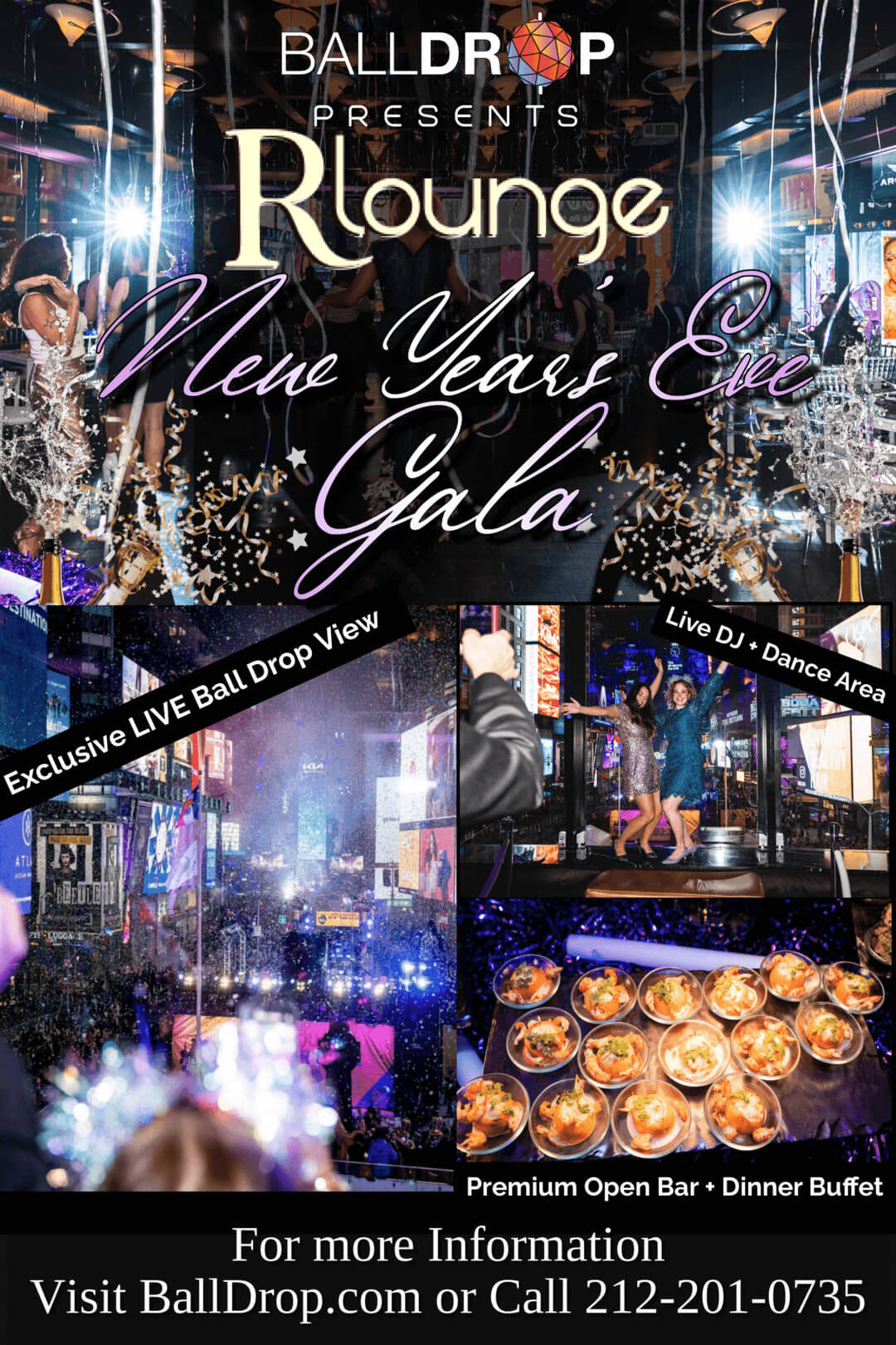 Times Square New Years Eve at R Lounge NYC NYC New Years Eve 2025