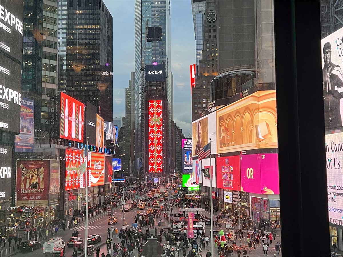 Actual View from Inside R Lounge Times Square NYC New Year's